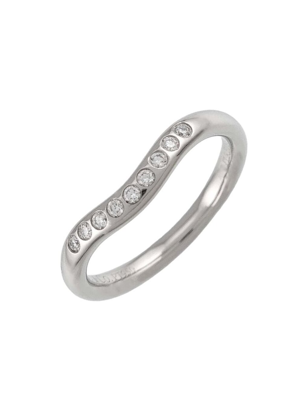 Tiffany & Co Curved Band Ring Diamond Platinum
